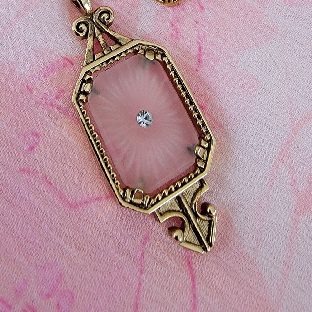 Beauitful Vintage 1977 Frosted Lights Necklace and Pendant